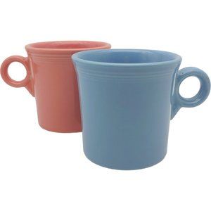 Fiesta Ware Ring Handle Coffee Mug Set of 2 - 10oz Light Blue Pink Pastel